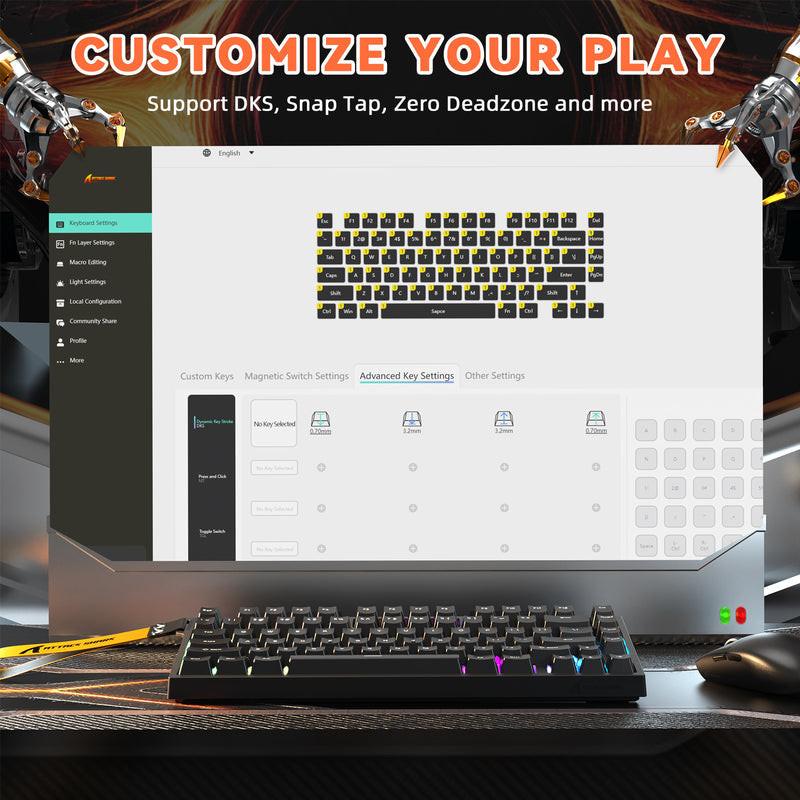 ATTACK SHARK R82 HE Rapid Trigger Keyboard Magnetic Switch with 0.005MM RT.