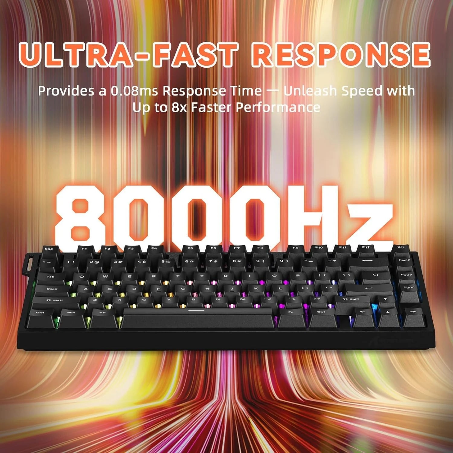 Attack shark r82 he rapid trigger wired mechanical gaming keyboard tkl nkro with 8k polling,0.005mm rt accuracy,256k