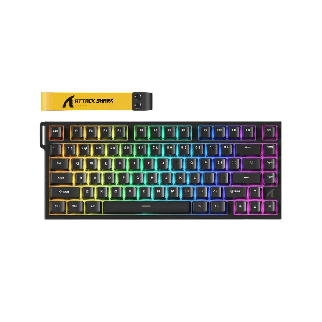 Attack shark r82 he rapid trigger wired mechanical gaming keyboard tkl nkro with 8k polling,0.005mm rt accuracy,256k