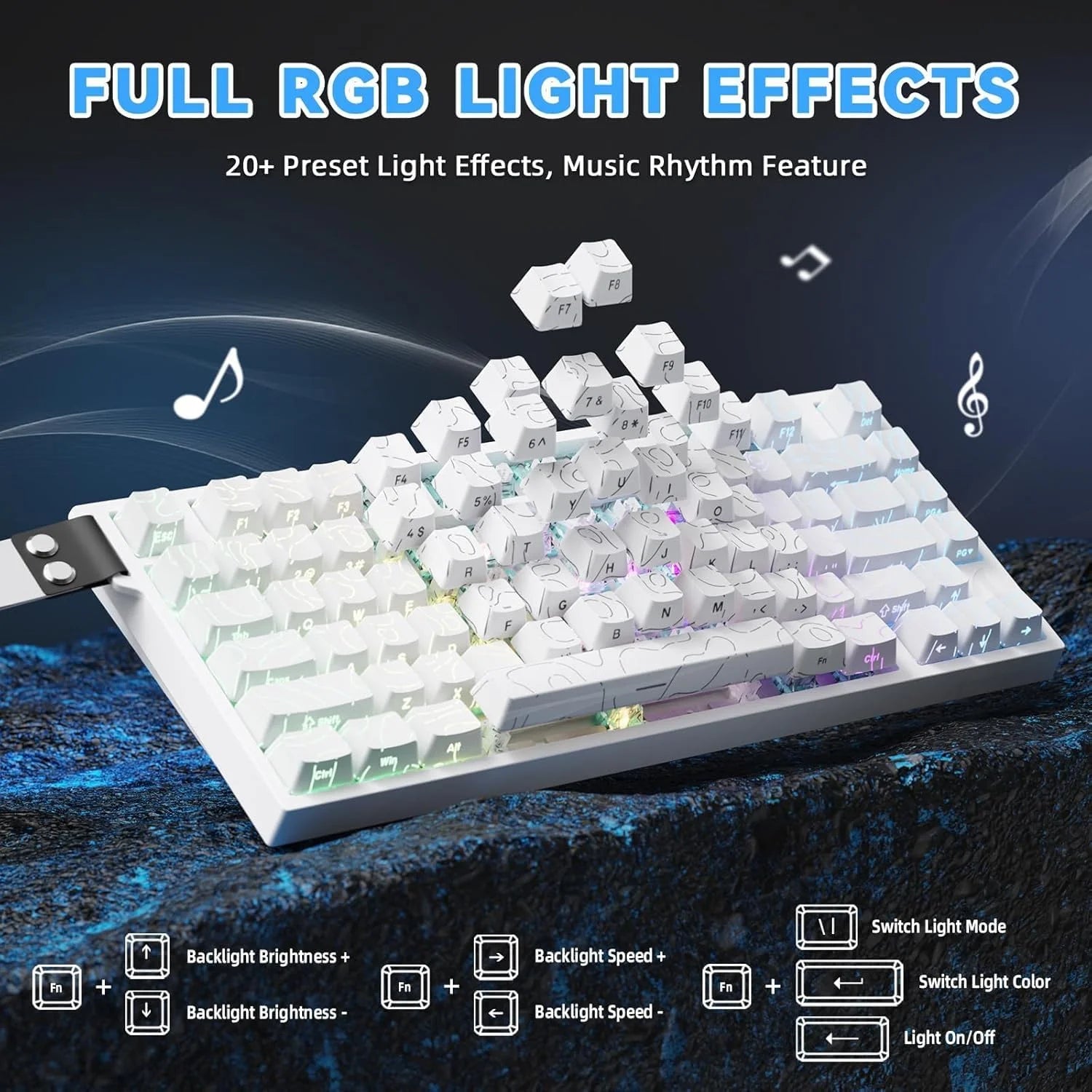 Attack shark r82he rapid trigger wired mechanical gaming keyboard tkl nkro with 8k polling,0.005mm rt accuracy,256k