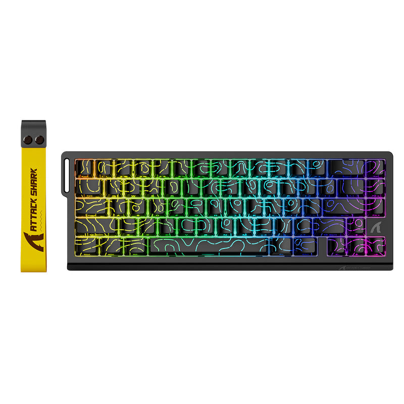 Attack Shark X68 he Rapid Trigger Keyboard Magnetic Switch - Black Contours (Pattern Shine Through Keycaps)