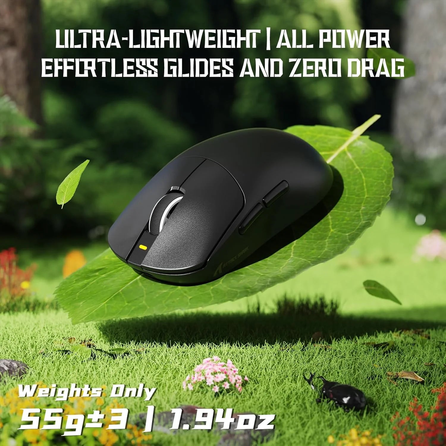 Attack shark x8 se wireless gaming mouse,55g ultra-lightweight wired/bt/2.4ghz wireless programmable mouse,1k polling