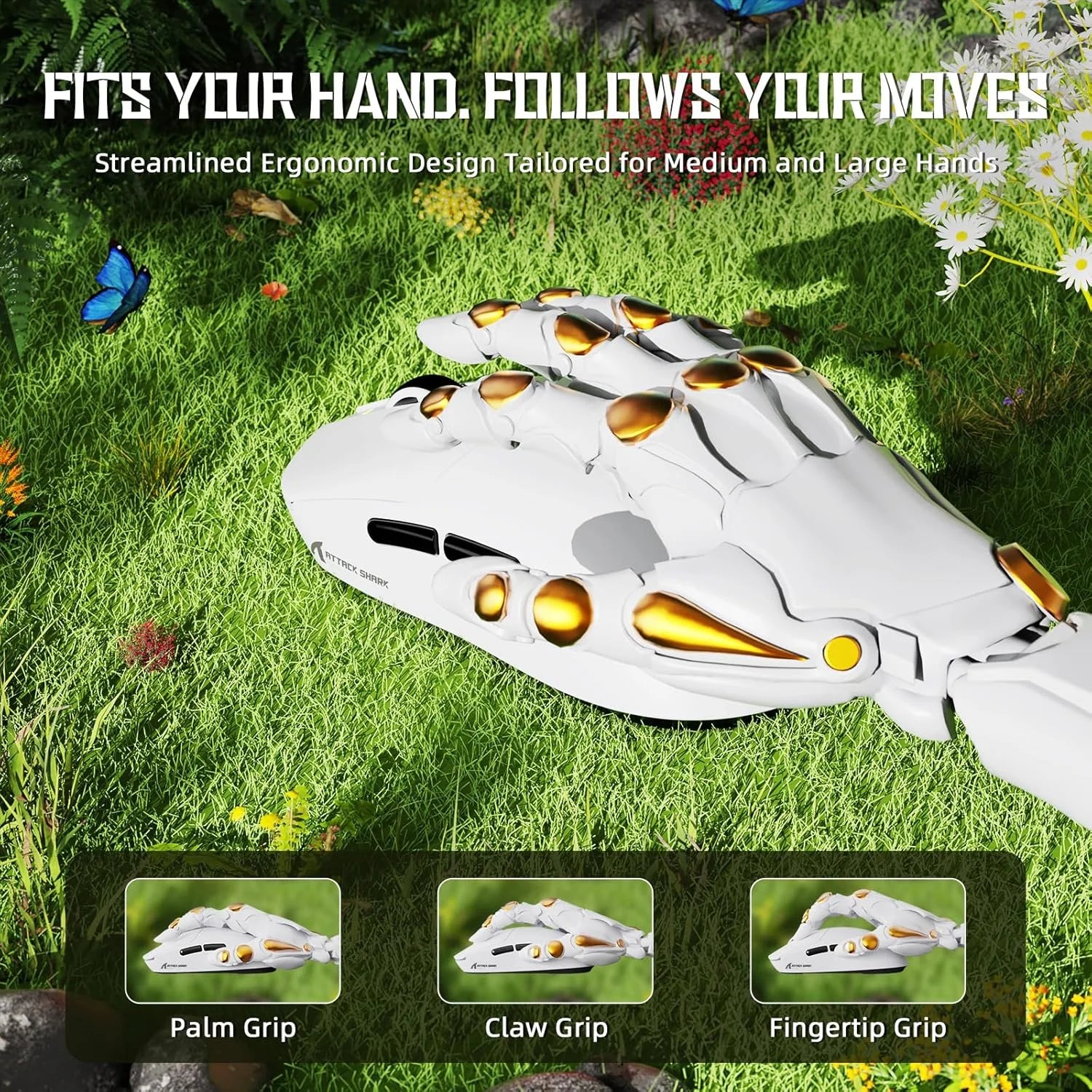 Attack shark x8 se wireless gaming mouse,55g ultra-lightweight wired/bt/2.4ghz wireless programmable mouse,1k polling