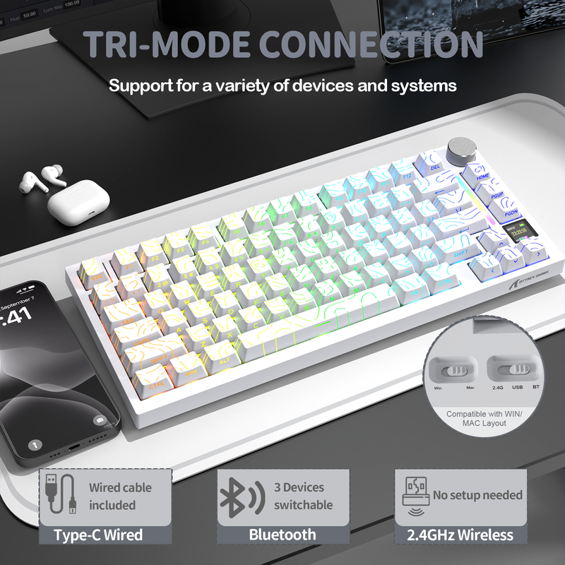 ATTACK SHARK X820Ultra Tri-mode Gasket Mechanical Keyboard.