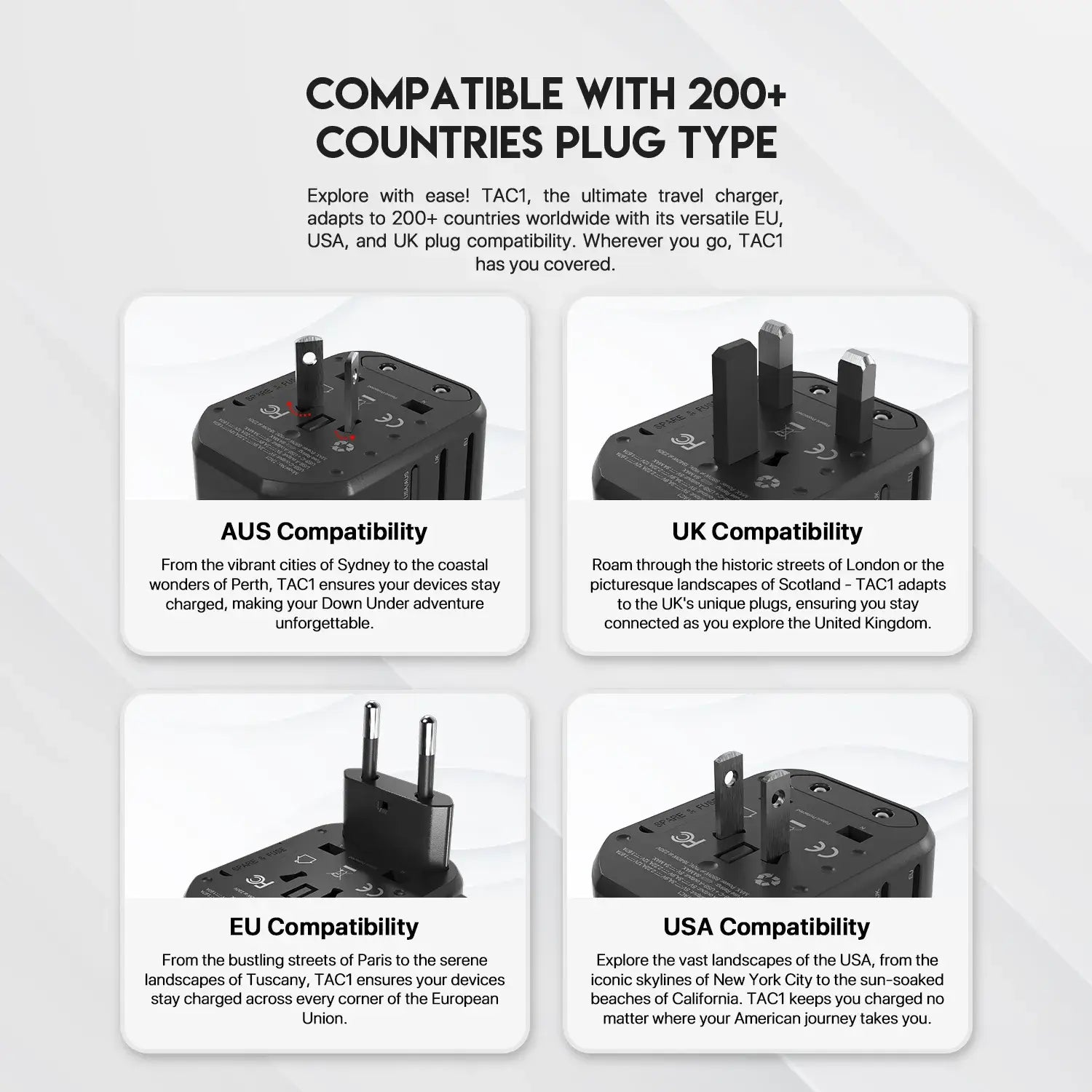 Fantech tac1 power cube travel multi adapter