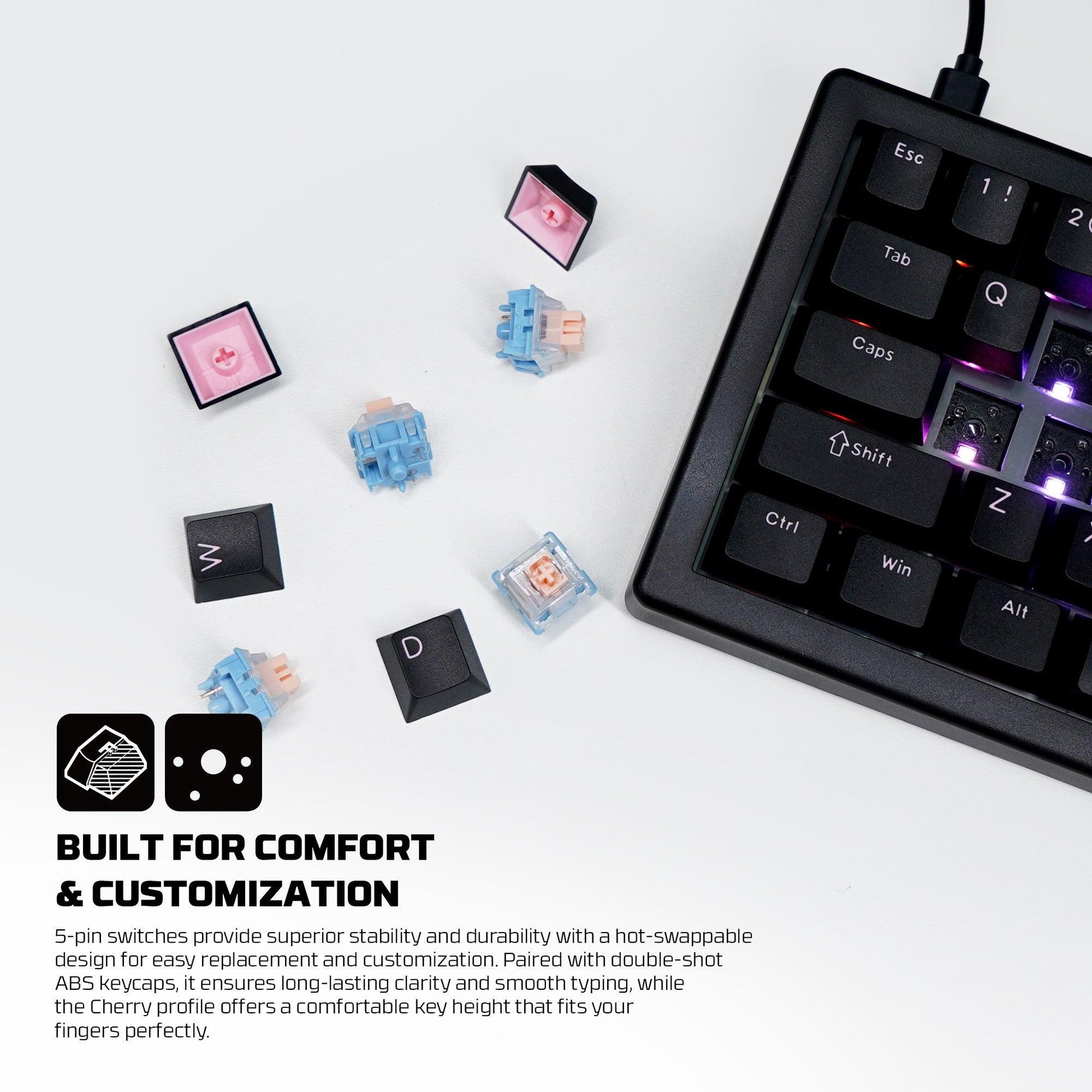 Fantech ATOM X66 MK614 Mechanical Keyboard  - white.