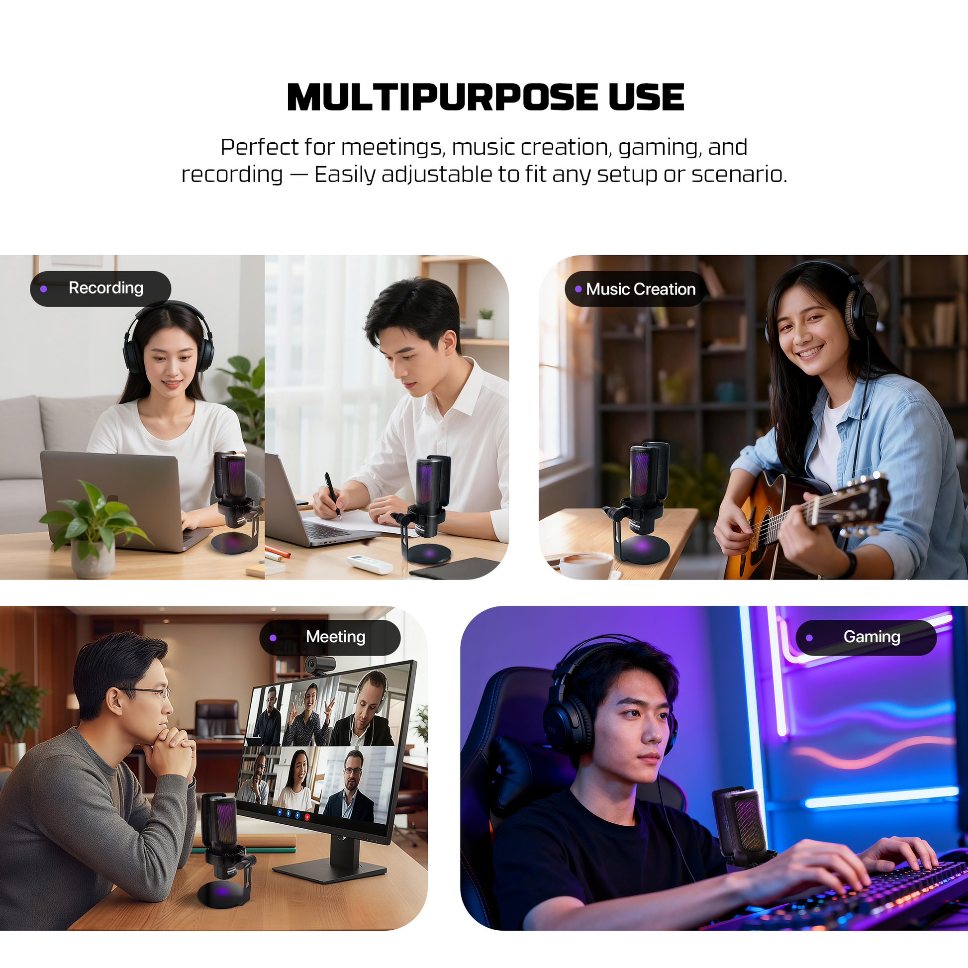 FANTECH WMCX01 LEVIOSA WAVE DUAL-MODE Wireless Condenser Microphone