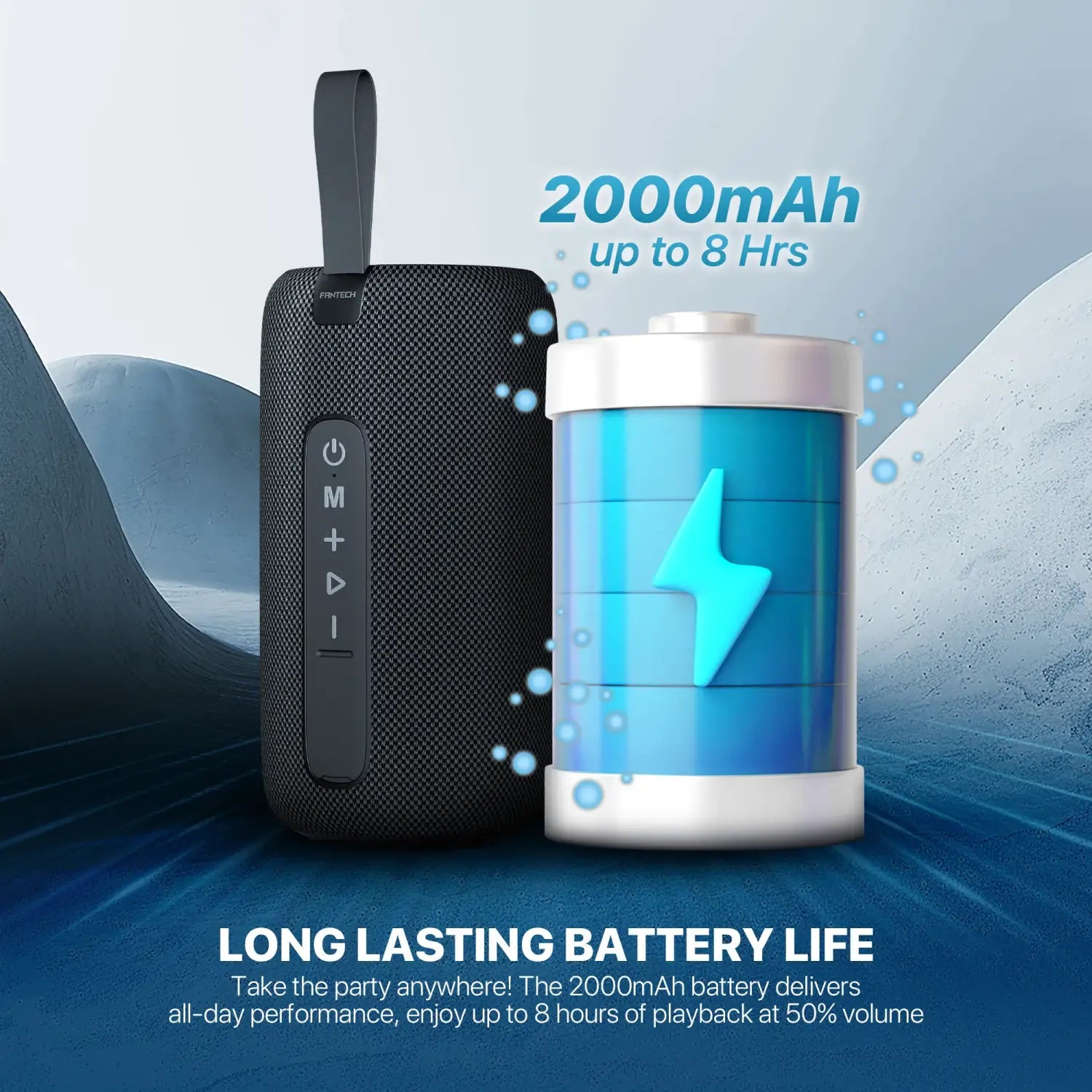 Fantech Bs159 True Wireless Rms Speaker Tws Deep Bass 10w 57mm Driver 4-way White