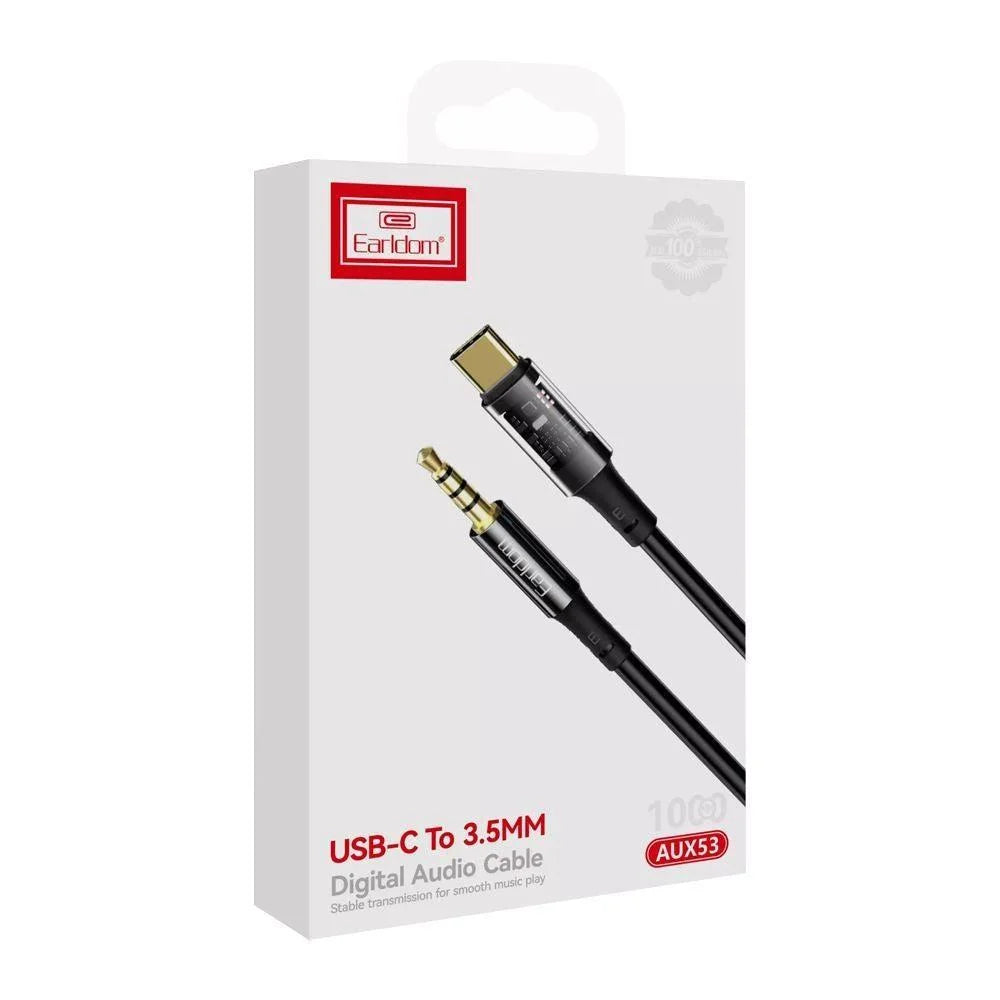 Audio cable earldom et-aux53 3.5mm to type-c audio cable 1.0m - cables & chargers | charging cables & adapters