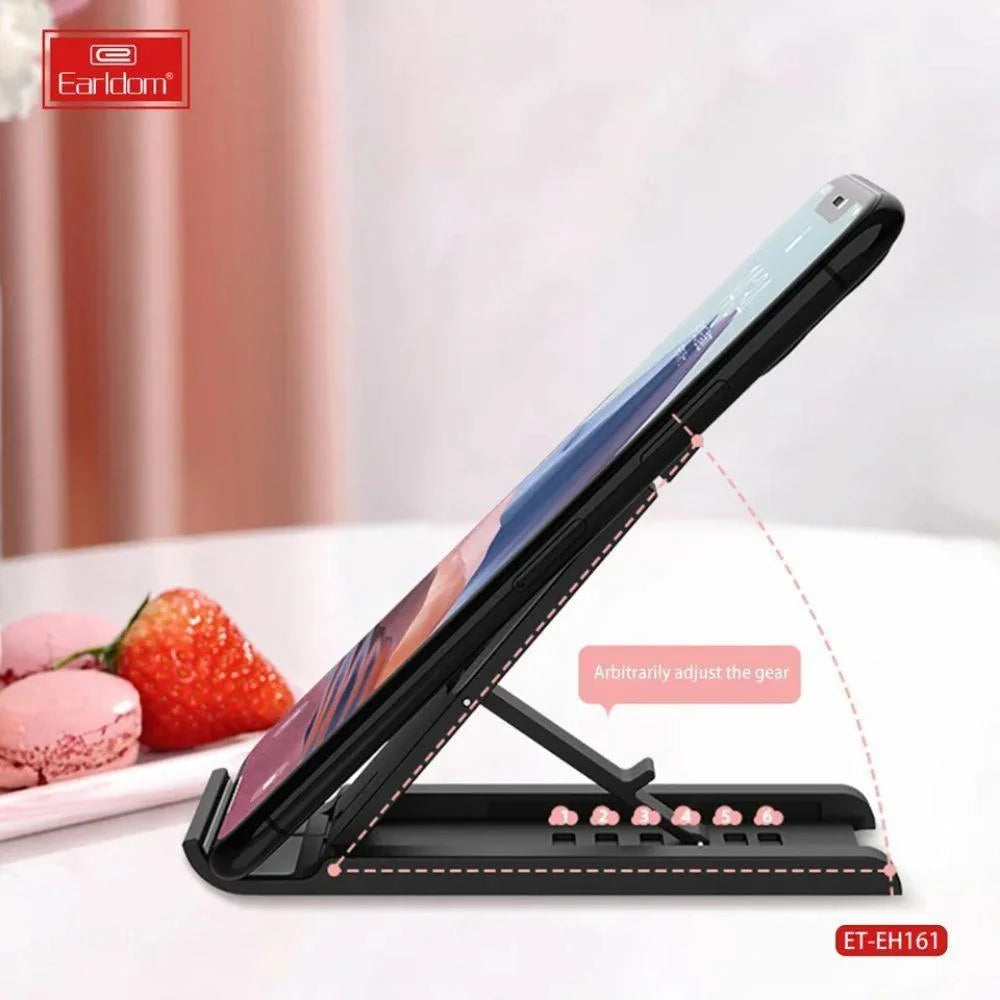 Earldom eh161 adjustable aluminum phone stand - foldable desktop holder - cables & chargers | mobile essential
