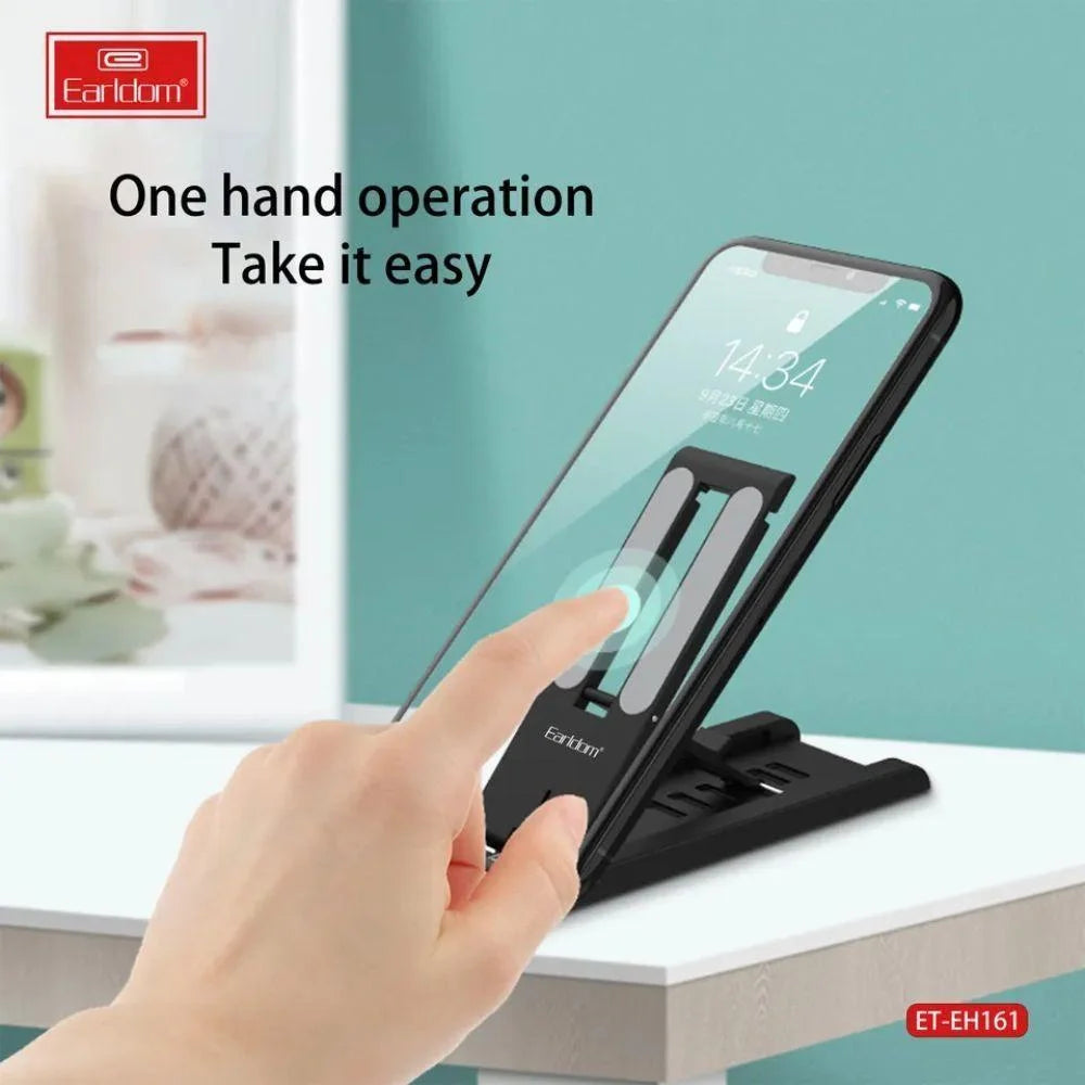 Earldom eh161 adjustable aluminum phone stand - foldable desktop holder - cables & chargers | mobile essential