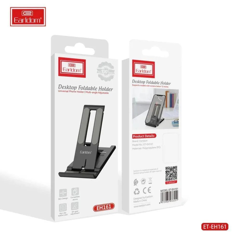 Earldom eh161 adjustable aluminum phone stand - foldable desktop holder - cables & chargers | mobile essential