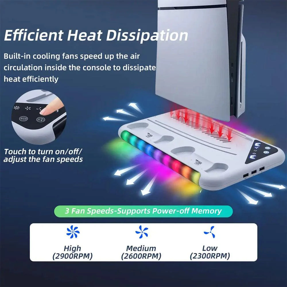 Dobe tp5-3557 cooling stand charger with multifunctional controller and headphone hook
