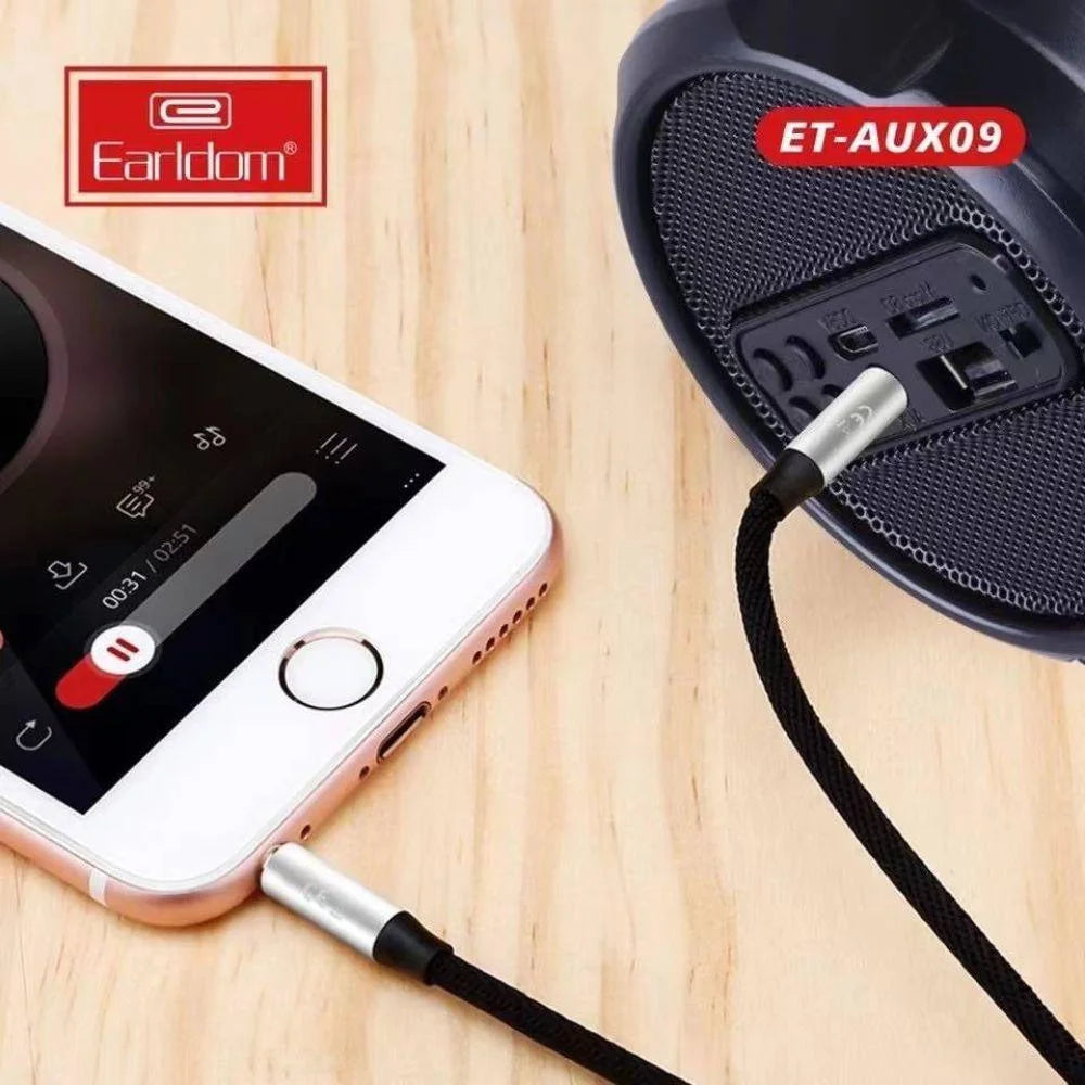 Earldom 3x1 type c aux cable et-aux09 1000ml black/silver - cables & chargers | charging cables & adapters