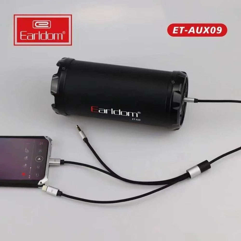 Earldom 3x1 type c aux cable et-aux09 1000ml black/silver - cables & chargers | charging cables & adapters