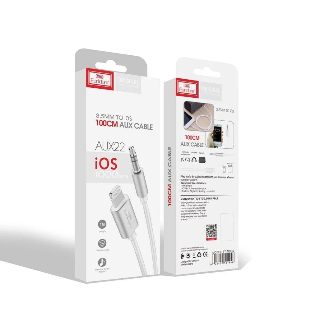 Earldom aux-22 | 1 lightning and 1 3.5 speaker out cable - cables & chargers | charging cables & adapters