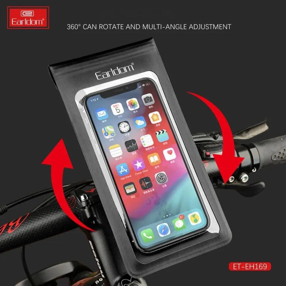 Earldom eh169 bike phone holder waterproof pouch bag for handlebar - cables & chargers | car essentials