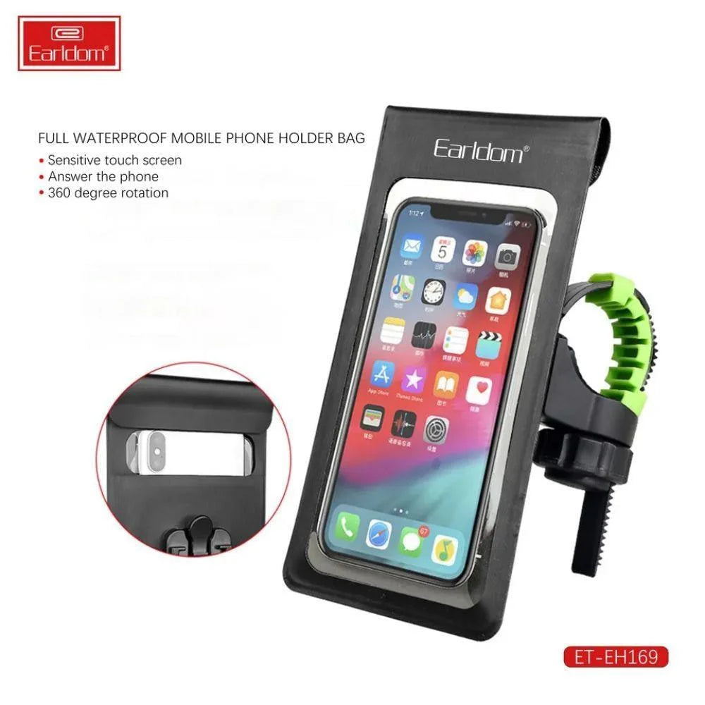 Earldom eh169 bike phone holder waterproof pouch bag for handlebar - cables & chargers | car essentials