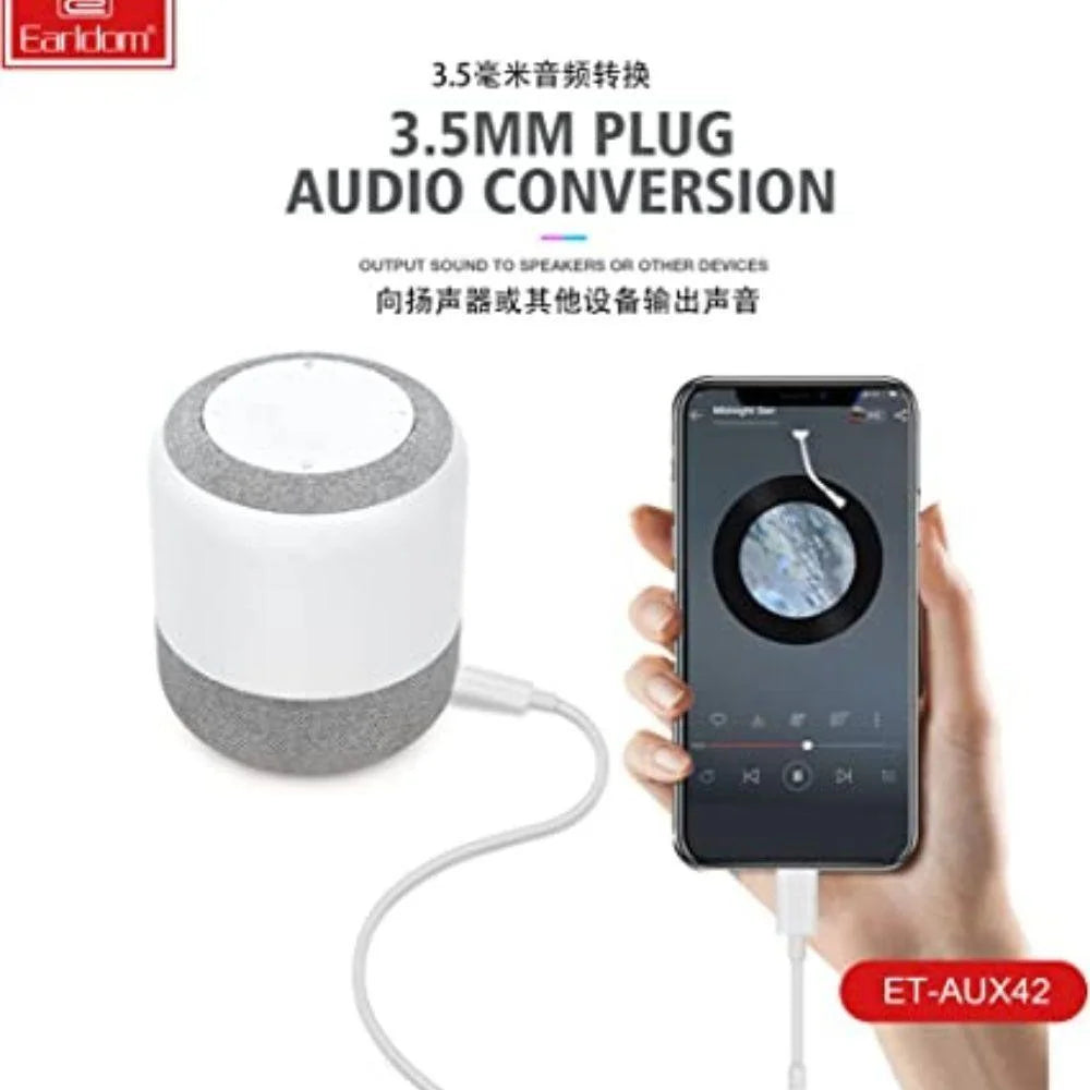 Earldom et-aux42 aux cable - white high-quality stereo audio connection - cables & chargers | charging cables & adapters