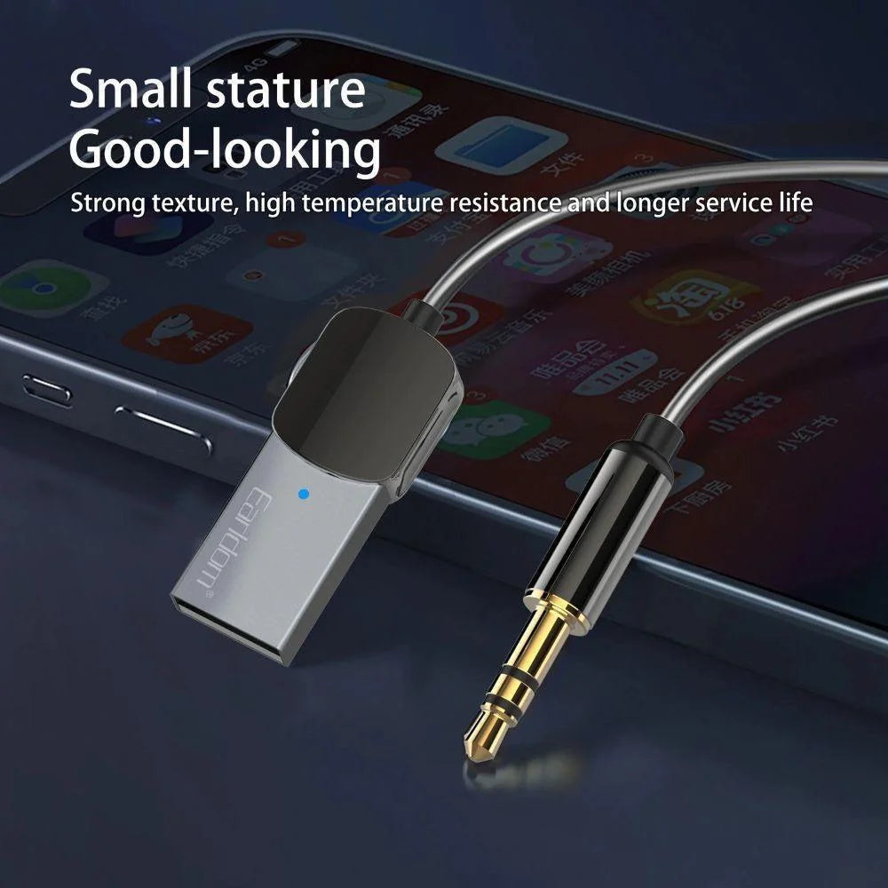 Earldom et-m64 aux bluetooth adapter - fashionable aluminum alloy 3.5mm car usb with bt 5.0 - cables & chargers