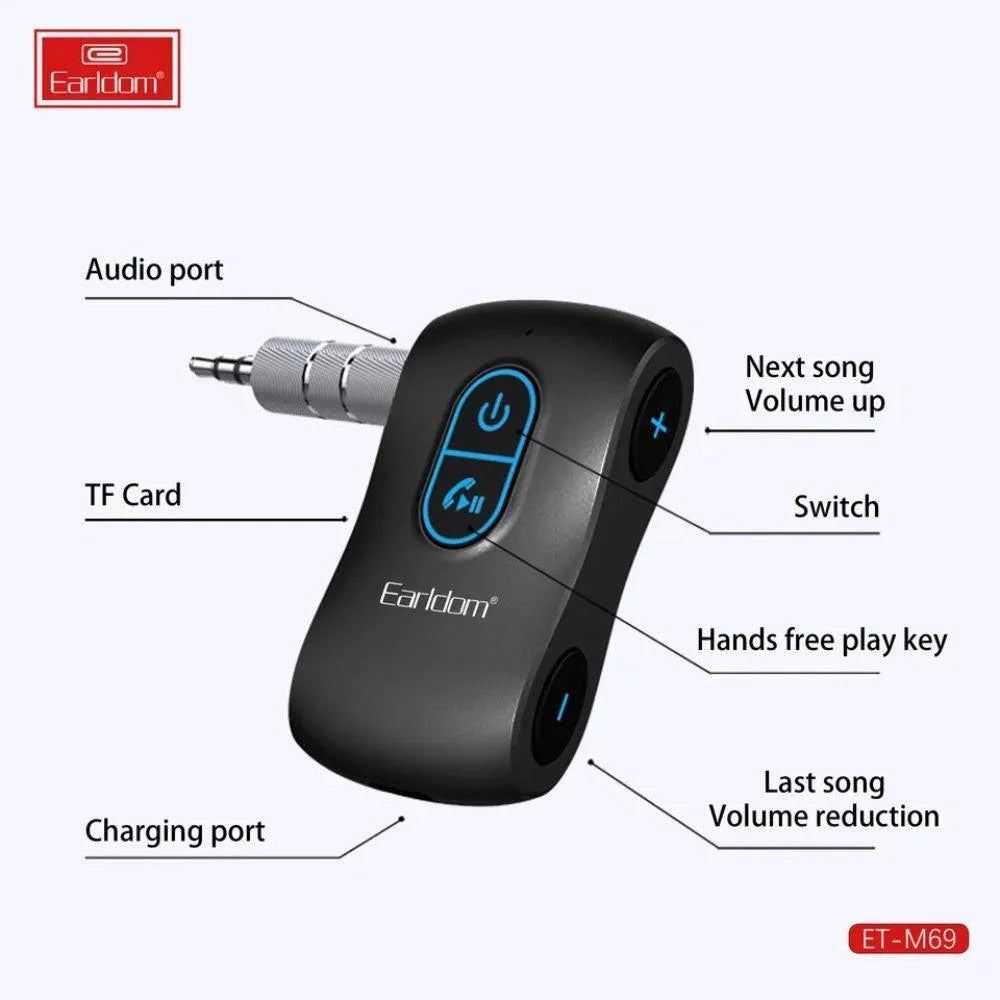 Earldom et-m69 audio adapter - 3.5mm aux handsfree car stereo music player - cables & chargers | charging cables &
