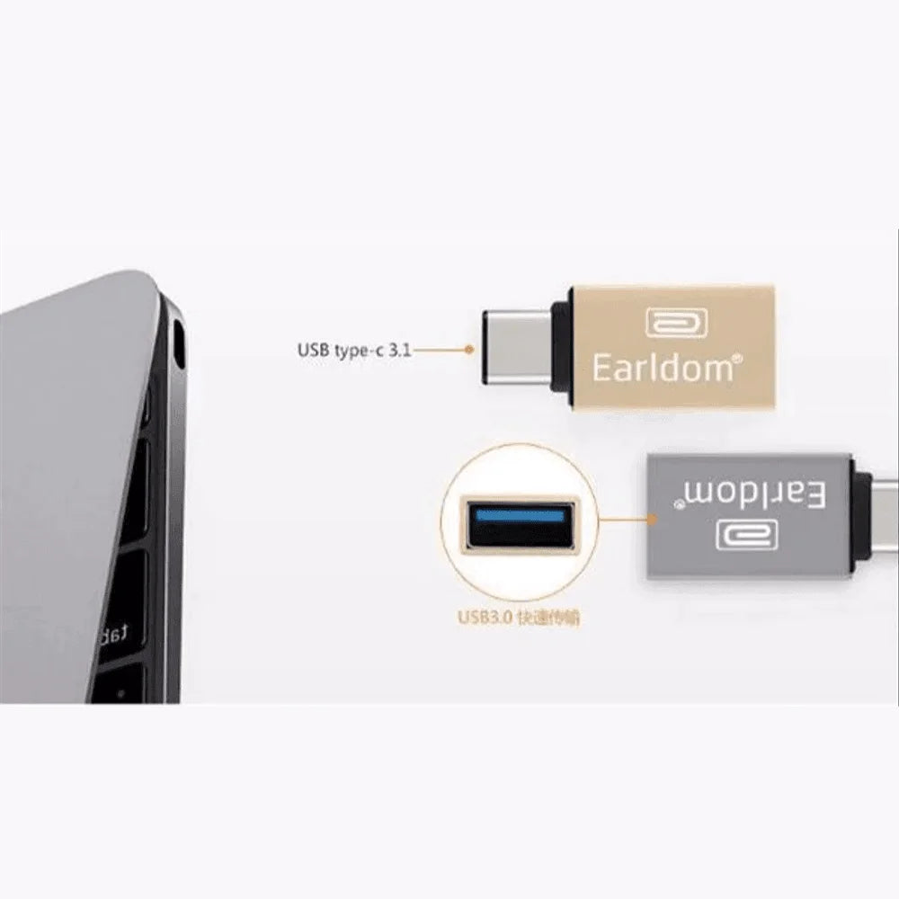 Earldom et-ot06 type-c adapter - gold - cables & chargers | charging cables & adapters