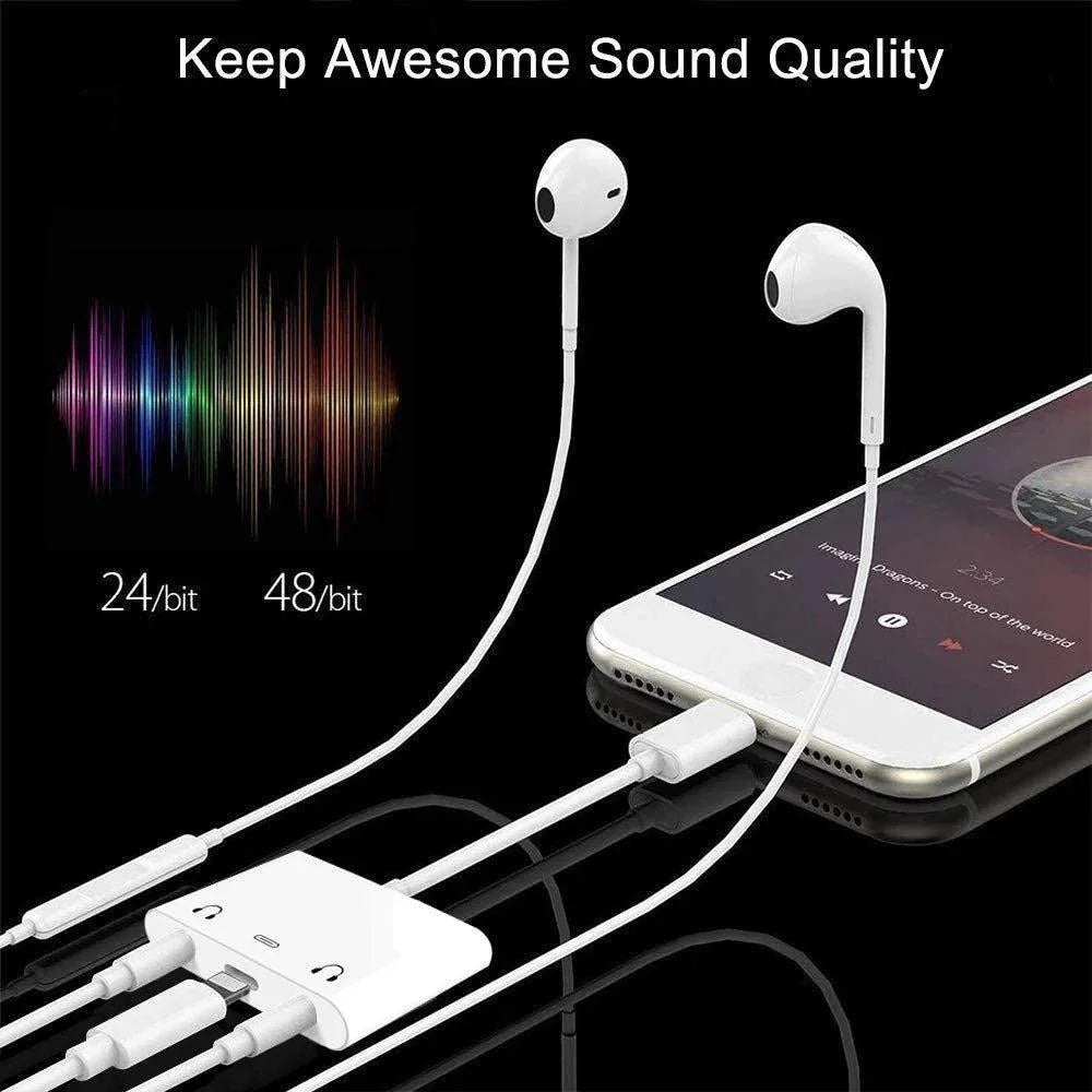 Earldom et-ot30 3in1 audio adapter - dual lightning and 3.5mm connector for ultimate convenience - cables & chargers