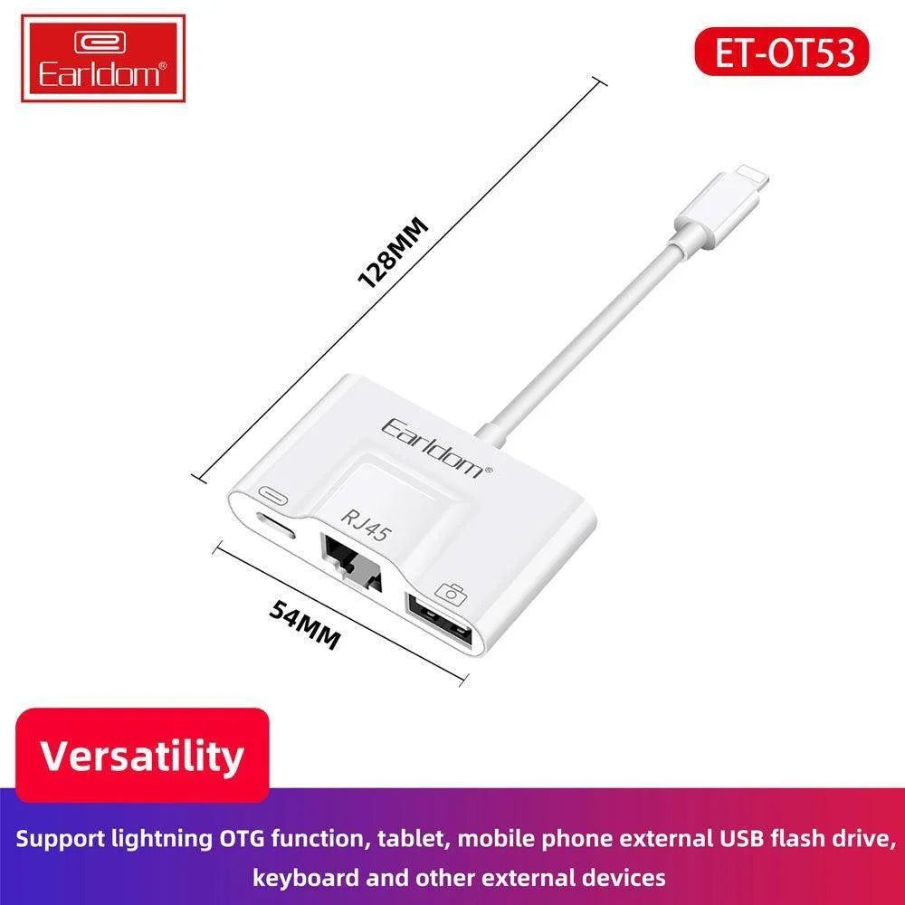 Earldom ot53 lightning adapter 3in1 - cables & chargers | charging cables & adapters