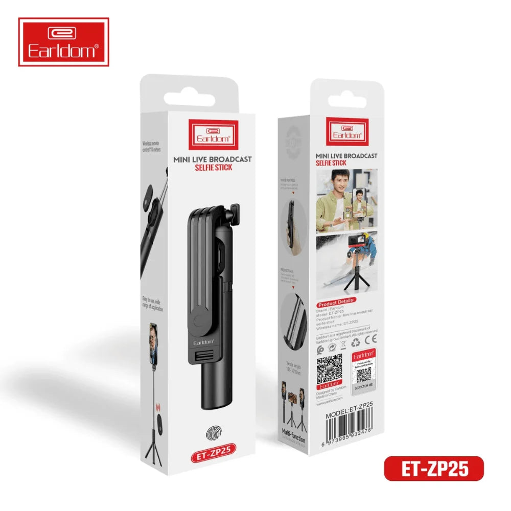 Earldom® mini live broadcast selfie stick zp25 - cables & chargers | mobile essential