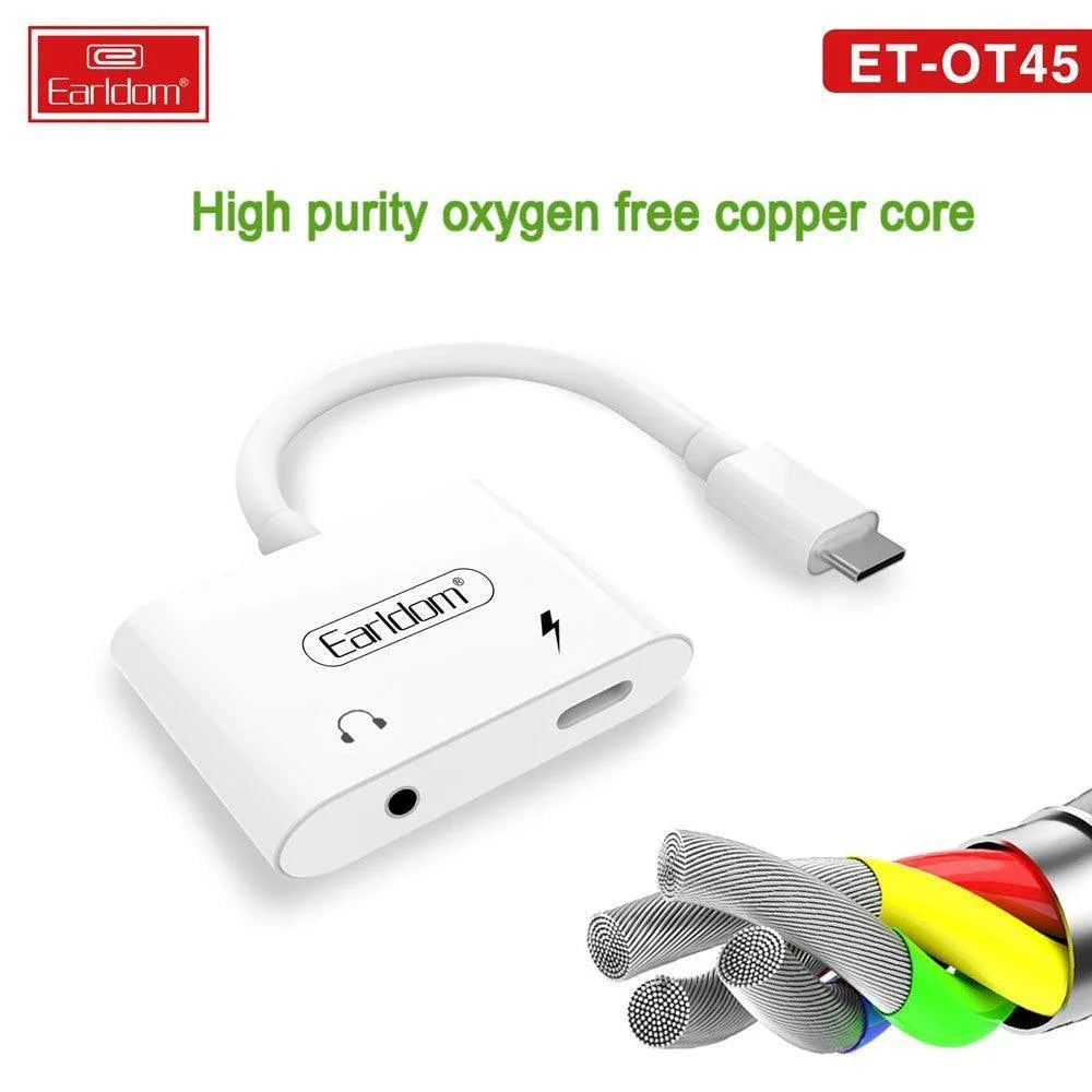 Earldom type-c adapter jack ot45 - 2in1 - cables & chargers | charging cables & adapters
