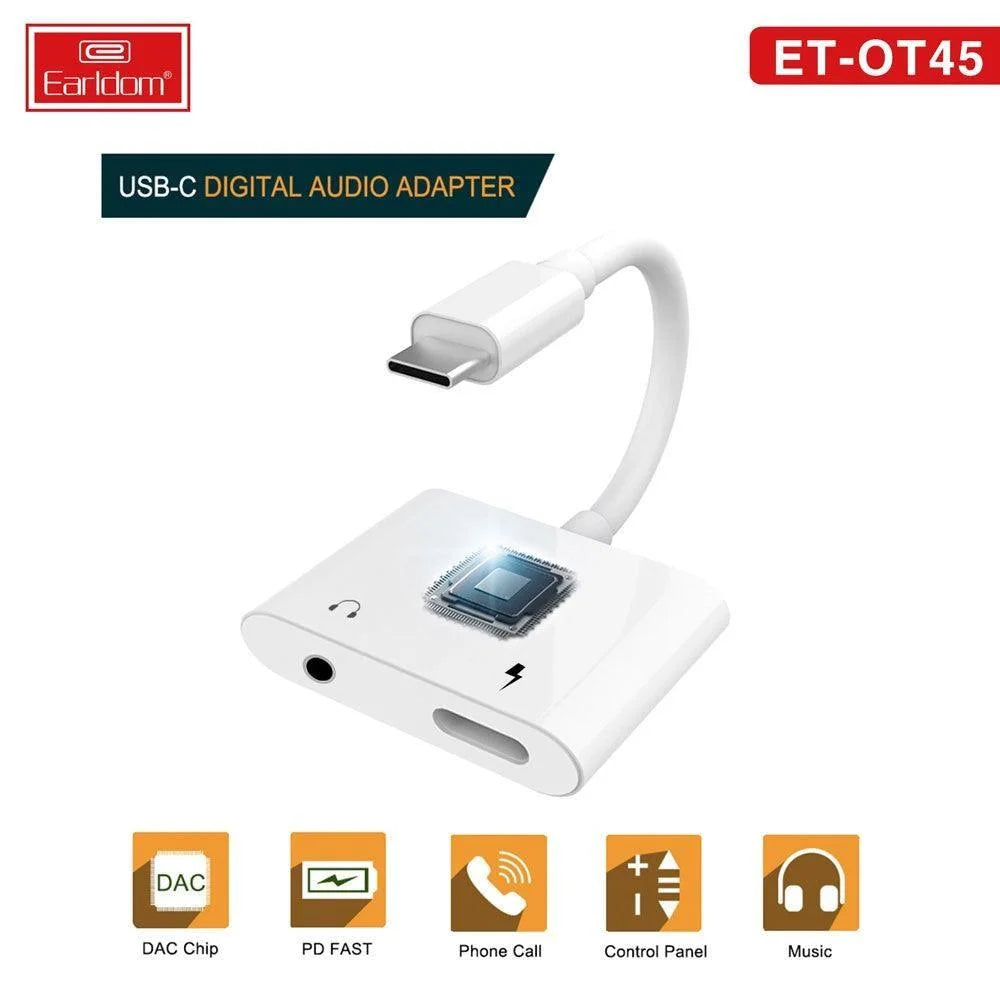 Earldom type-c adapter jack ot45 - 2in1 - cables & chargers | charging cables & adapters