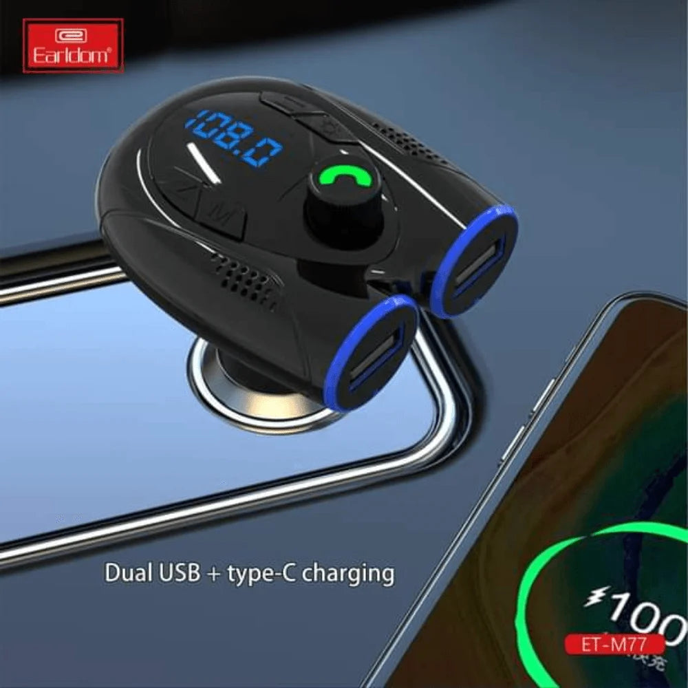 Earldom wireless car kit 2 usb and bluetooth auditory feast et-m77 - cables & chargers | car essentials