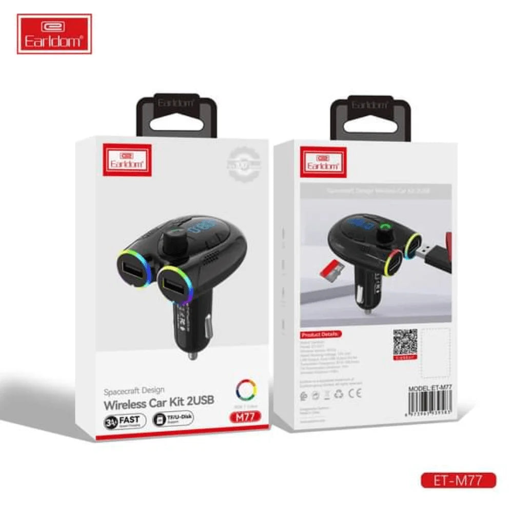 Earldom wireless car kit 2 usb and bluetooth auditory feast et-m77 - cables & chargers | car essentials