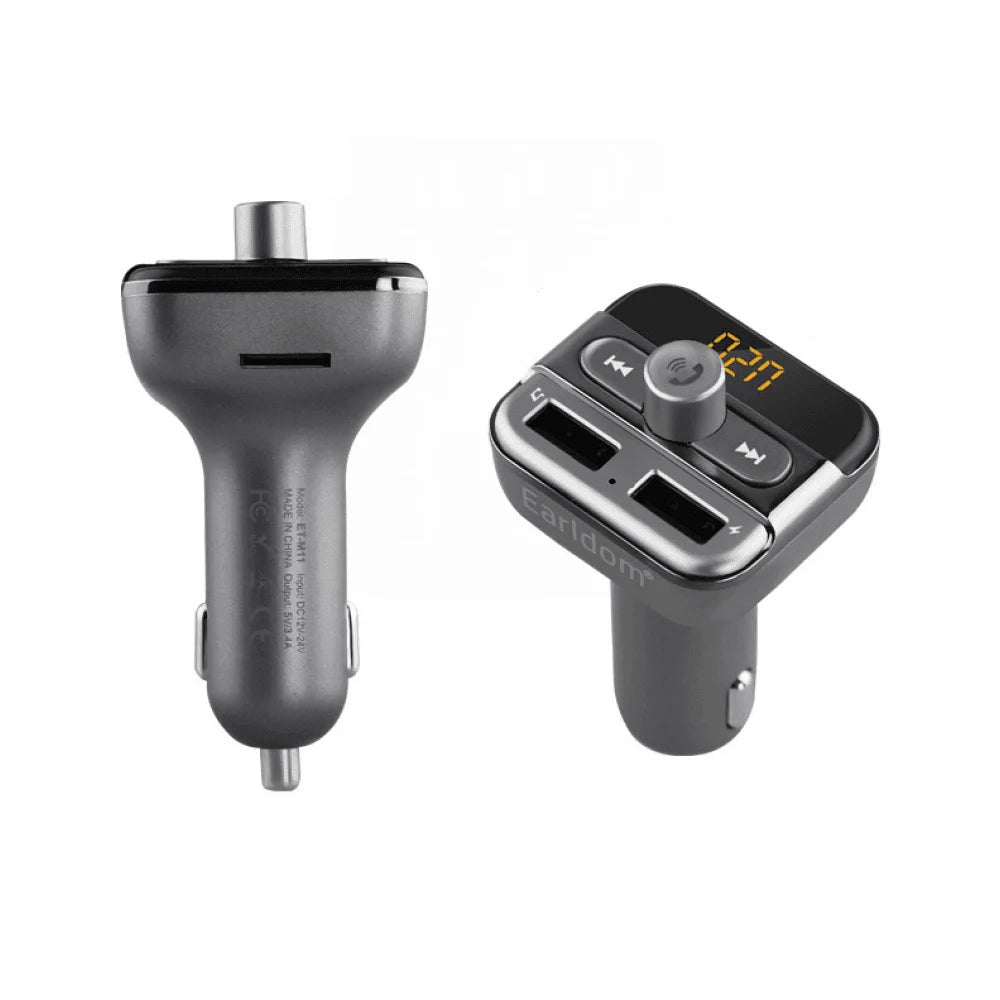 Fm transmitter bluetooth earldom m11 with usb and 3.4a charging - cables & chargers | car essentials