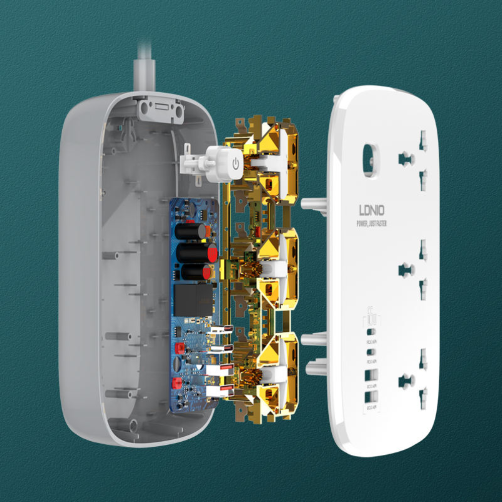 Ldnio sc3416 65w gan charger with uk/us/eu plug - cables & chargers | power socket