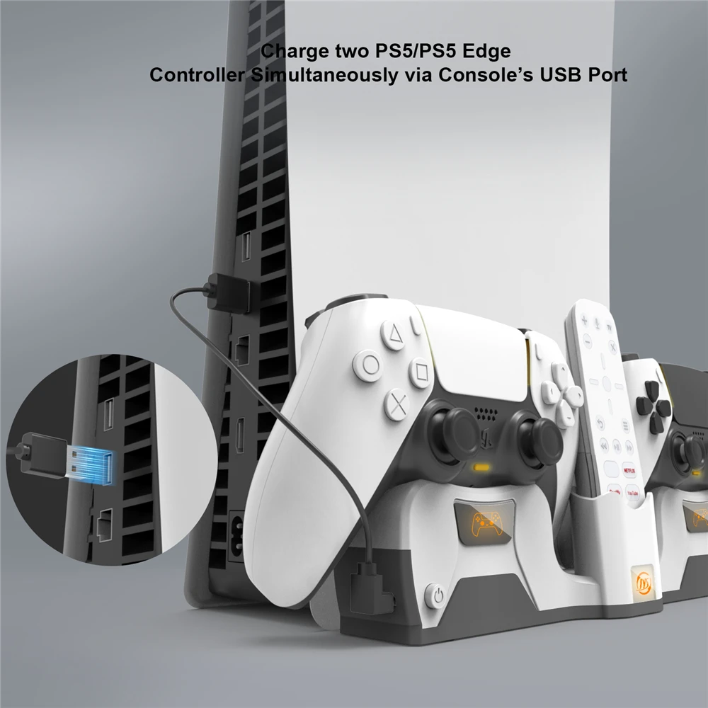 Ys-p5181 ps5 wall hanger charging stand - wall mount base for storage and charging - console | ps5 essentials