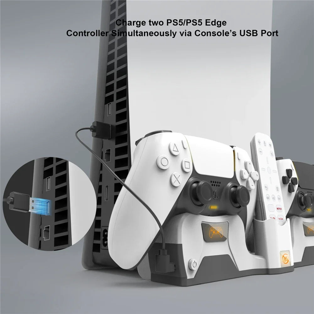 Ys-p5181 ps5 wall hanger charging stand - wall mount base for storage and charging - console | ps5 essentials
