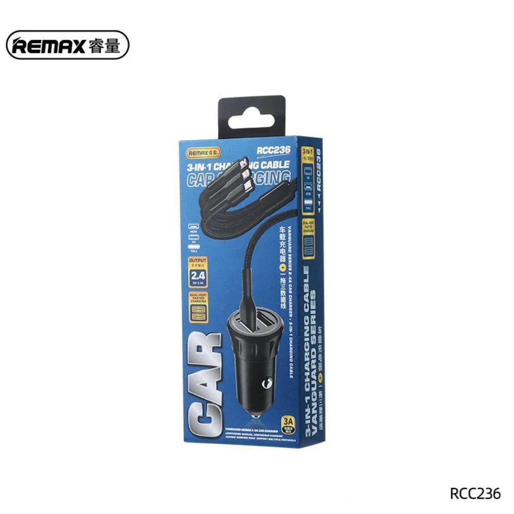 Remax car charger vanguard series rcc236 - cables & chargers | car essentials