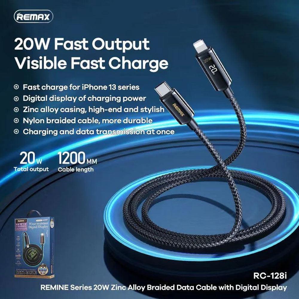 Remax rc-128i remine series 20w iphone cable with digital display - cables & chargers | charging cables & adapters
