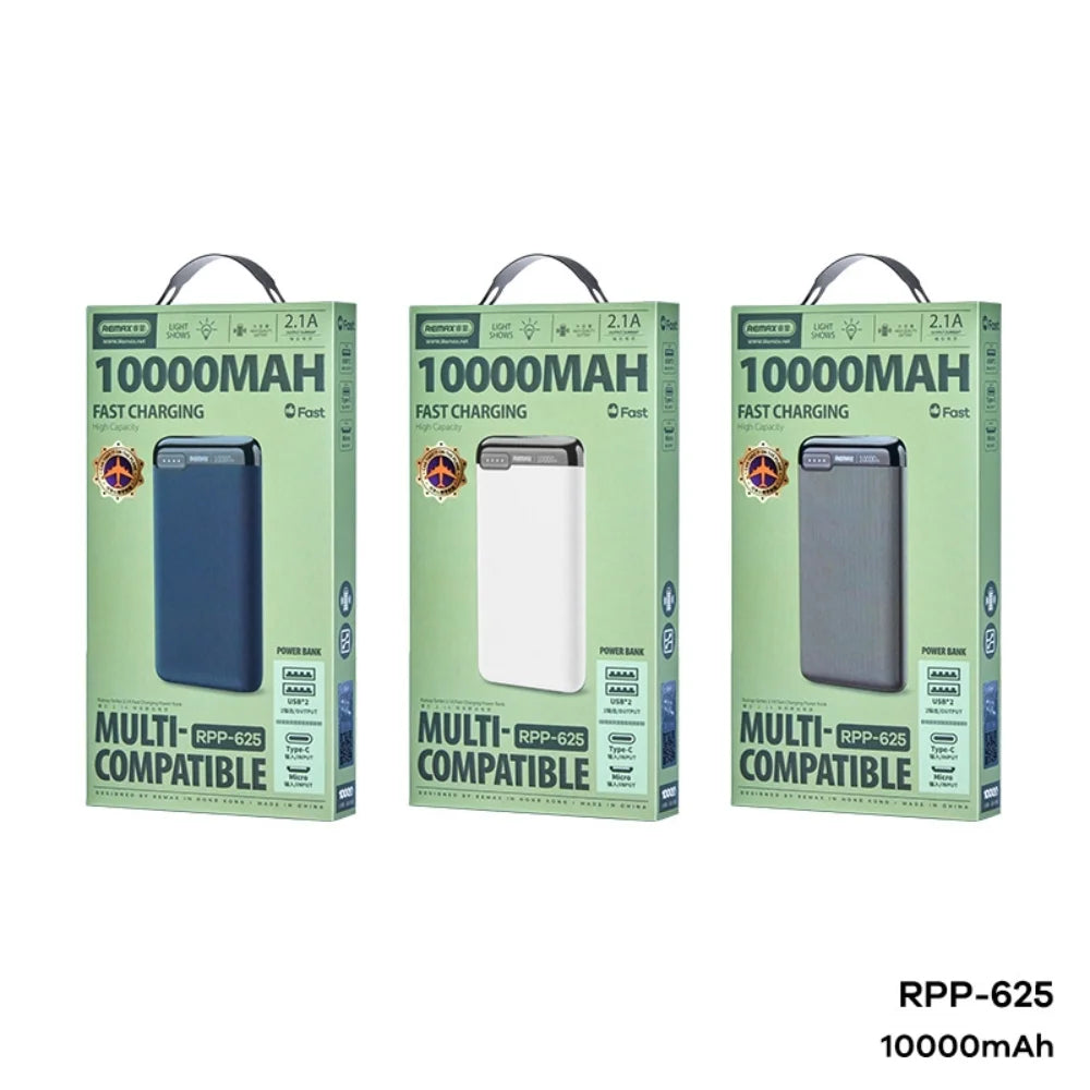 Remax rpp-625 power bank 10000mah fast charging solution - cables & chargers | power bank