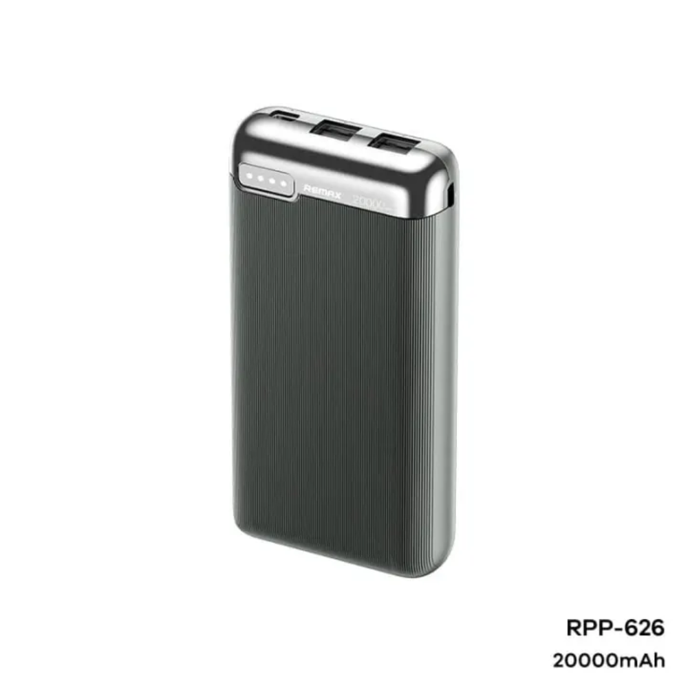 Remax rpp-626 power bank 20000mah ruinay series with 2.1a fast charging - grey - cables & chargers | power bank
