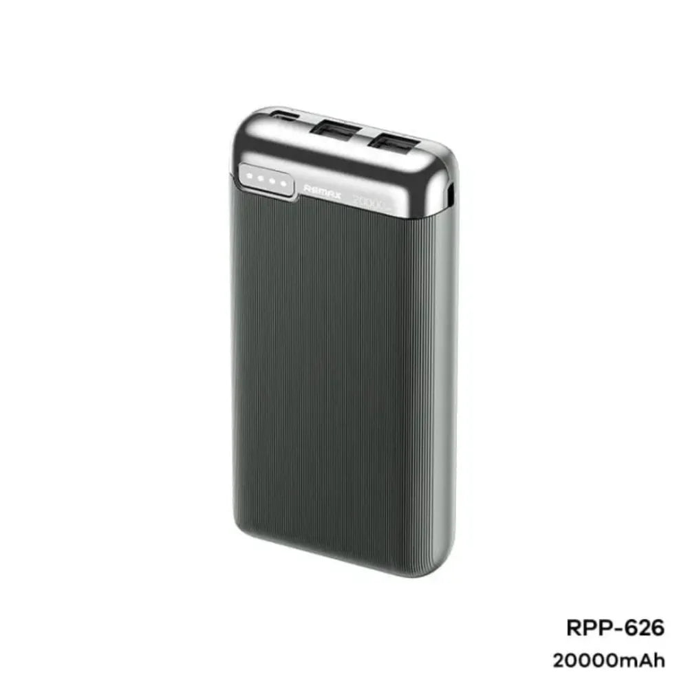 Remax rpp-626 power bank 20000mah ruinay series with 2.1a fast charging - grey - cables & chargers | power bank