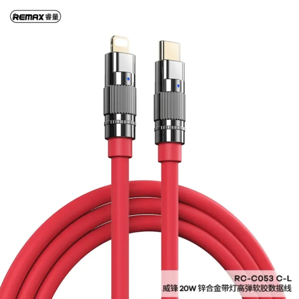 Remax wefon series 20w charger | type c to lightning cable - red - cables & chargers | charging cables & adapters