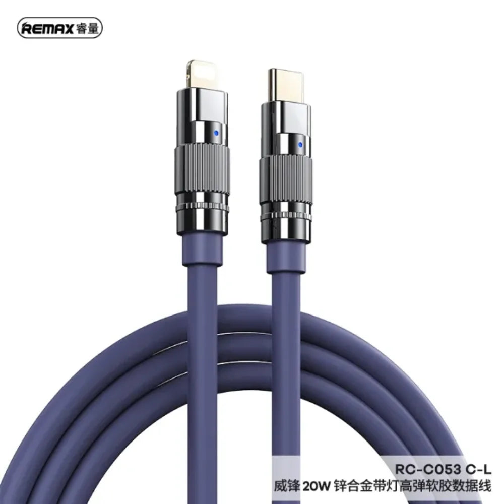 Remax wefon series 20w charger | type c to lightning cable - purple - cables & chargers | charging cables & adapters