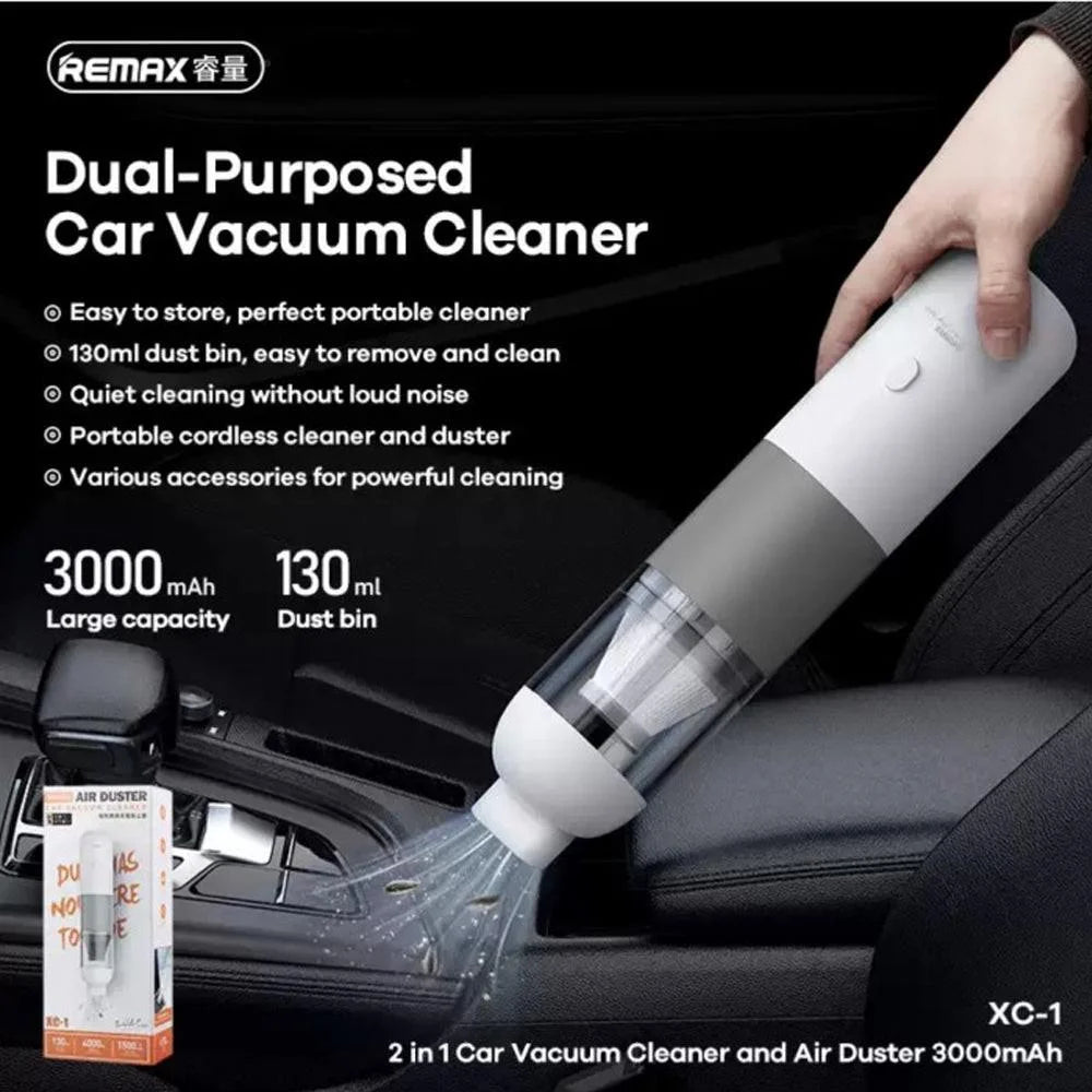 Remax xc-1 air duster car vacuum cleaner for powerful cleaning - cables & chargers | car essentials