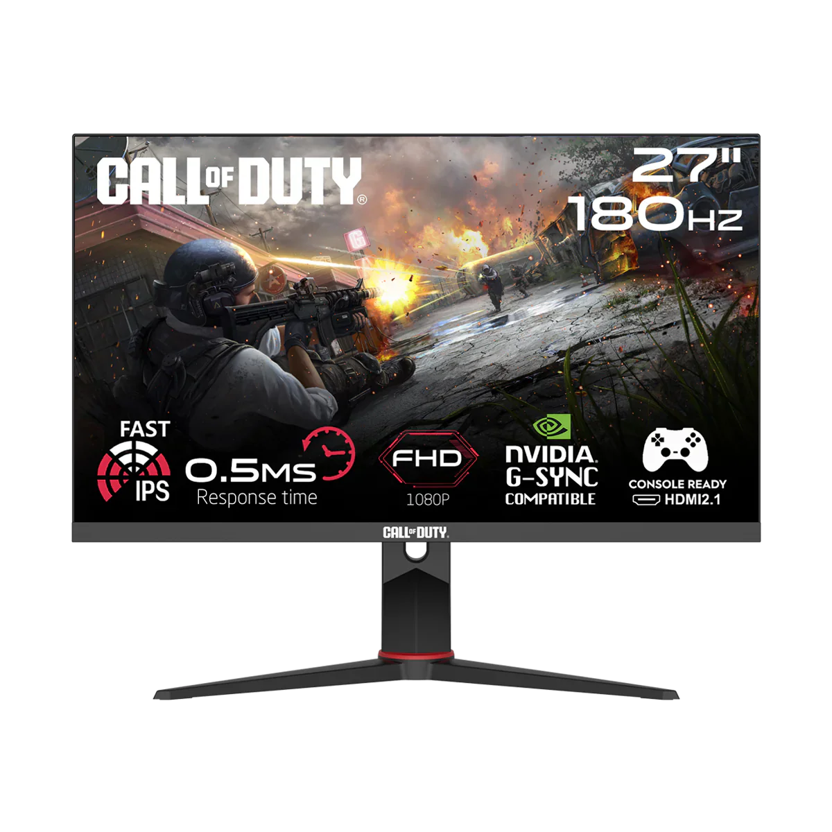 Call of Duty Officially Licensed Cod27fhd180ips 27 Inch Gaming Monitor – Fhd 1080p Gaming Monitor 180hz Ips 0.5ms Monitors – 16:9 Wide Ips Gaming Screen with Adjustable Stand (support Vrr&ps5) – Black - Gameonjo