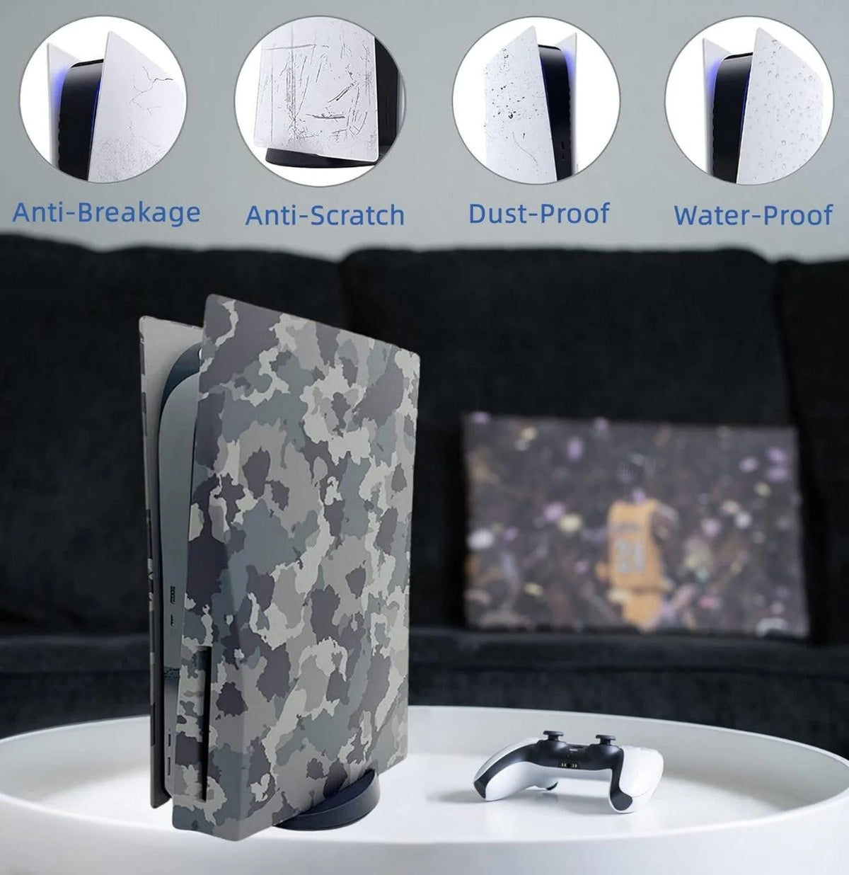 Camouflage ps5 face plates cover shell panels for disc edition console