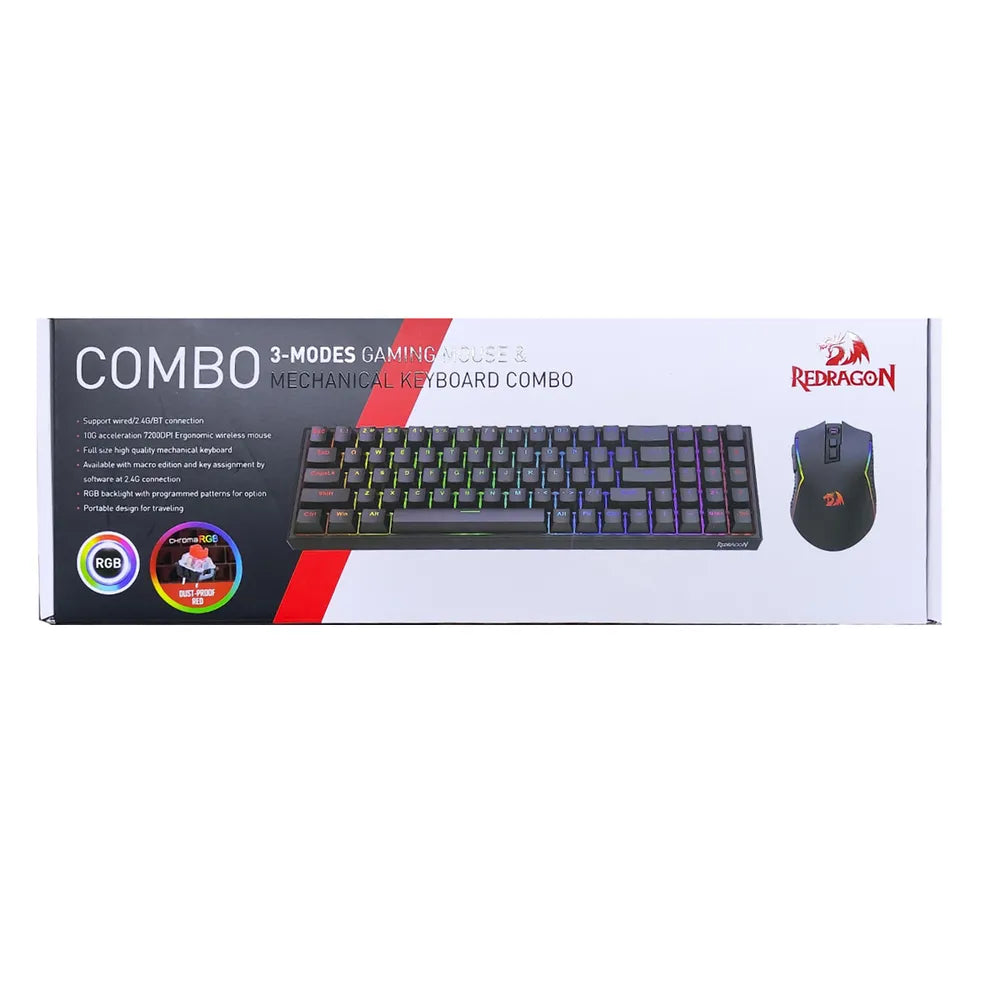 Combo Redragon 2 En 1 Pollux + Trident S136 Black Spanish - Gameonjo