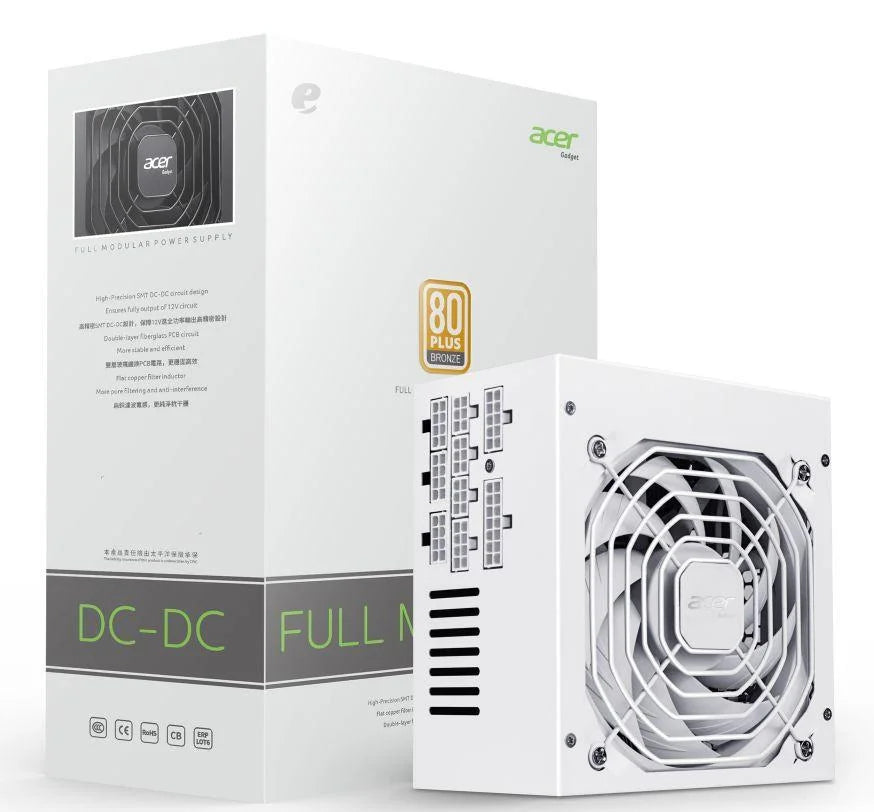 Fonte atx 650w 80 plus bronze full modular acer ac650 - white - coolers & power supply