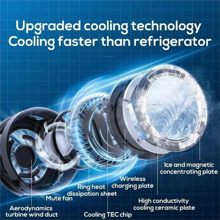 Memo cx-03 magnetic phone cooler with wireless charging